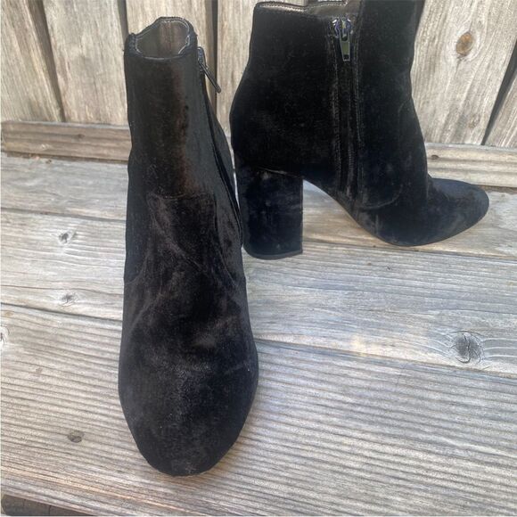 Mango Velvet heel ankle boot black size 7 - Picture 9 of 10